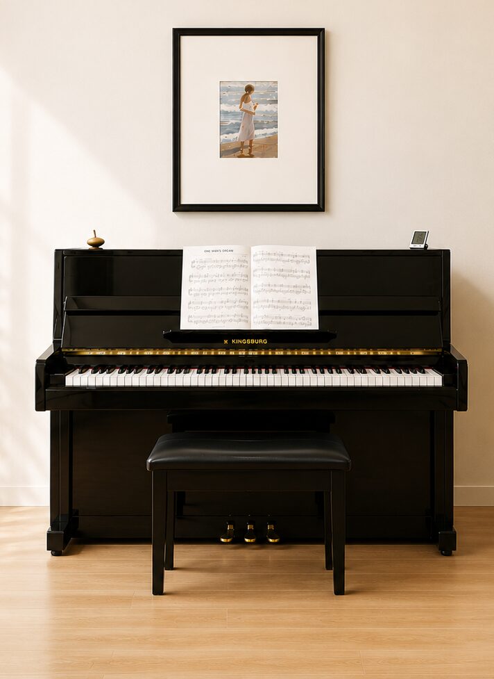 Kingsburg SP 1649 upright piano at Jumeirah Piano Studio, Al Wasl, Dubai